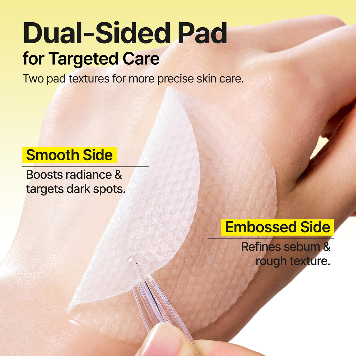 GOODAL single pad being applied to face to deliver Vitamin C and even tone