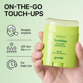 GOODAL stick inside a travel bag for easy on-the-go UV care