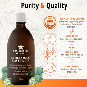 Goodbye Company label close-up highlighting USDA Organic and hexane-free attributes