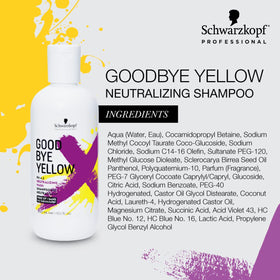 GOODBYE YELLOW being applied to blonde hair showing immediate toning benefit