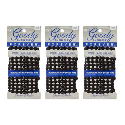 GOODY braided elastic front packaging showing durable three-count convenience