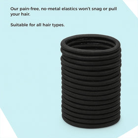 Goody elastics next to ruler showing compact size and portable convenience