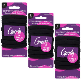 Goody front packaging showing black elastics and pack quantity for easy selection