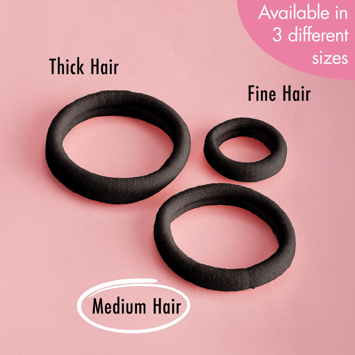 GOODY three-pack contents laid out to show 30 elastics for travel and storage