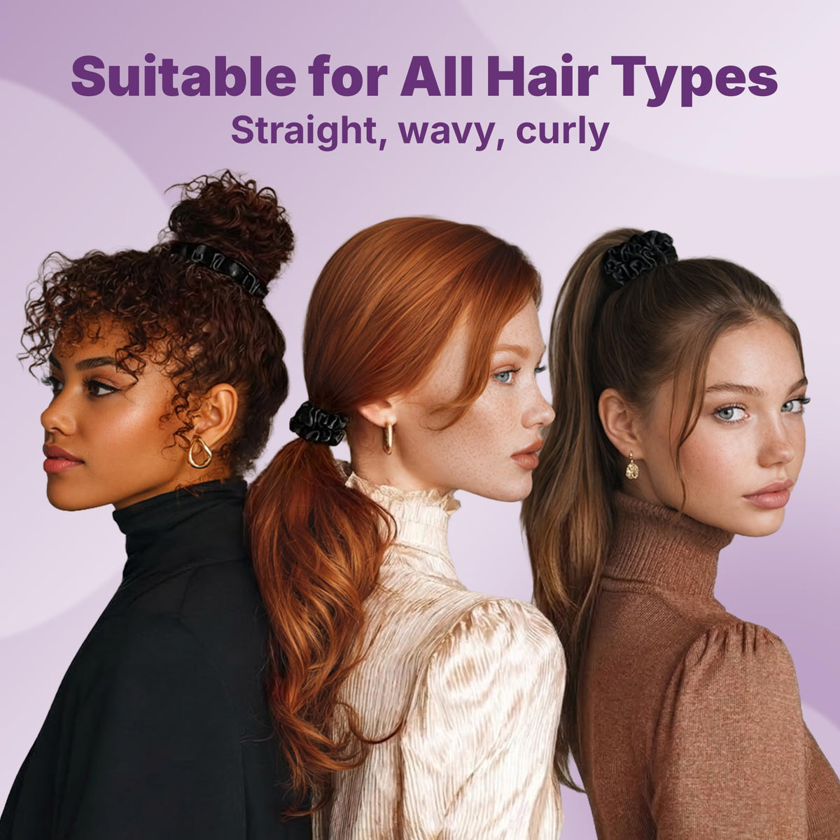 Goody scrunchie on pillow illustrating overnight protection and crease-free hair