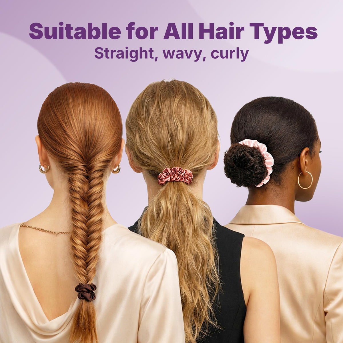 GOODY scrunchie on pillow protecting overnight style to reduce kinks and frizz