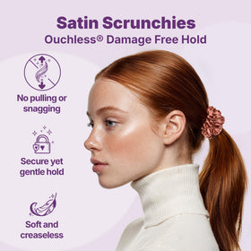 GOODY satin texture close-up revealing smooth fabric that reduces frizz and snagging