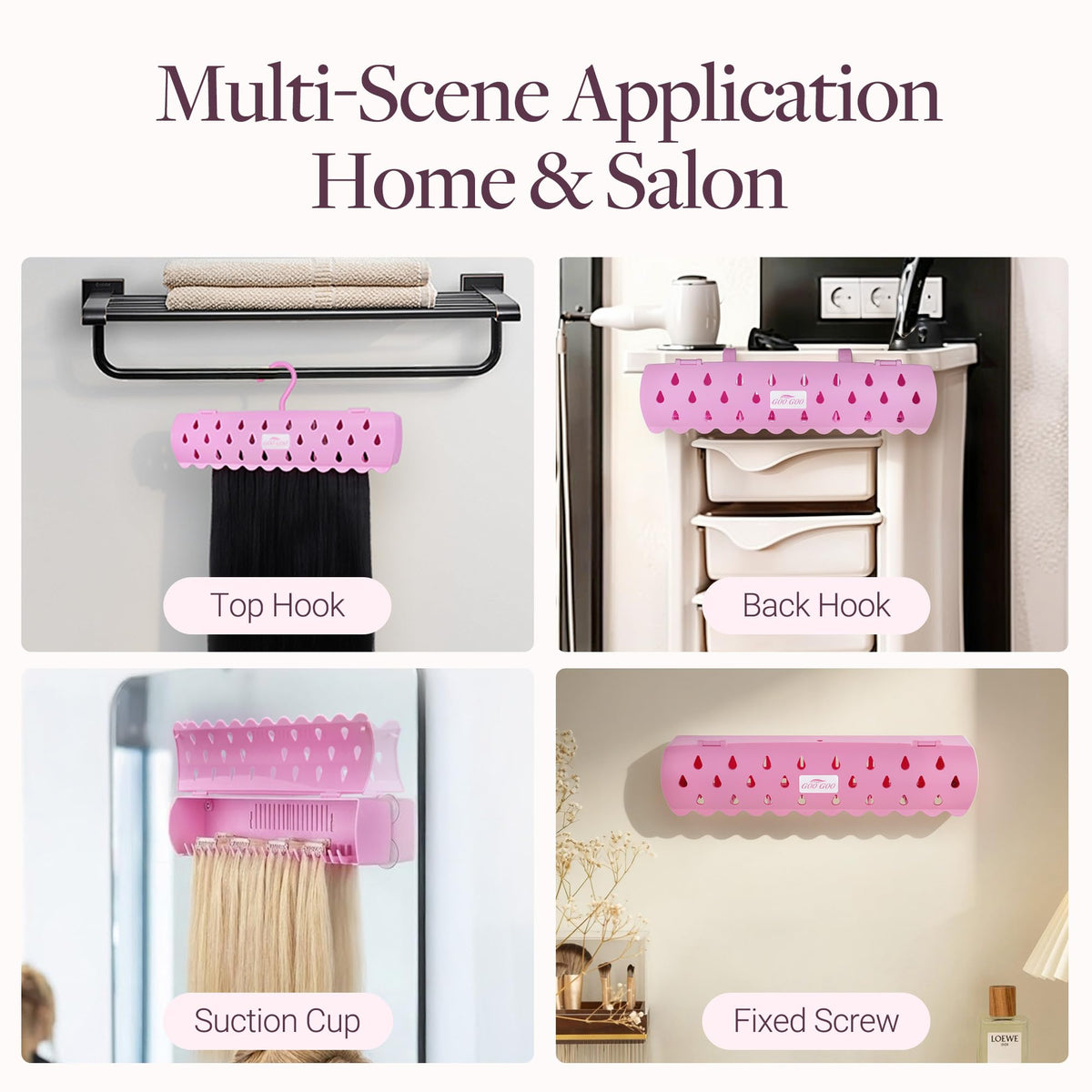 GOO GOO supporting clip-in extensions for hands-free washing and styling benefit