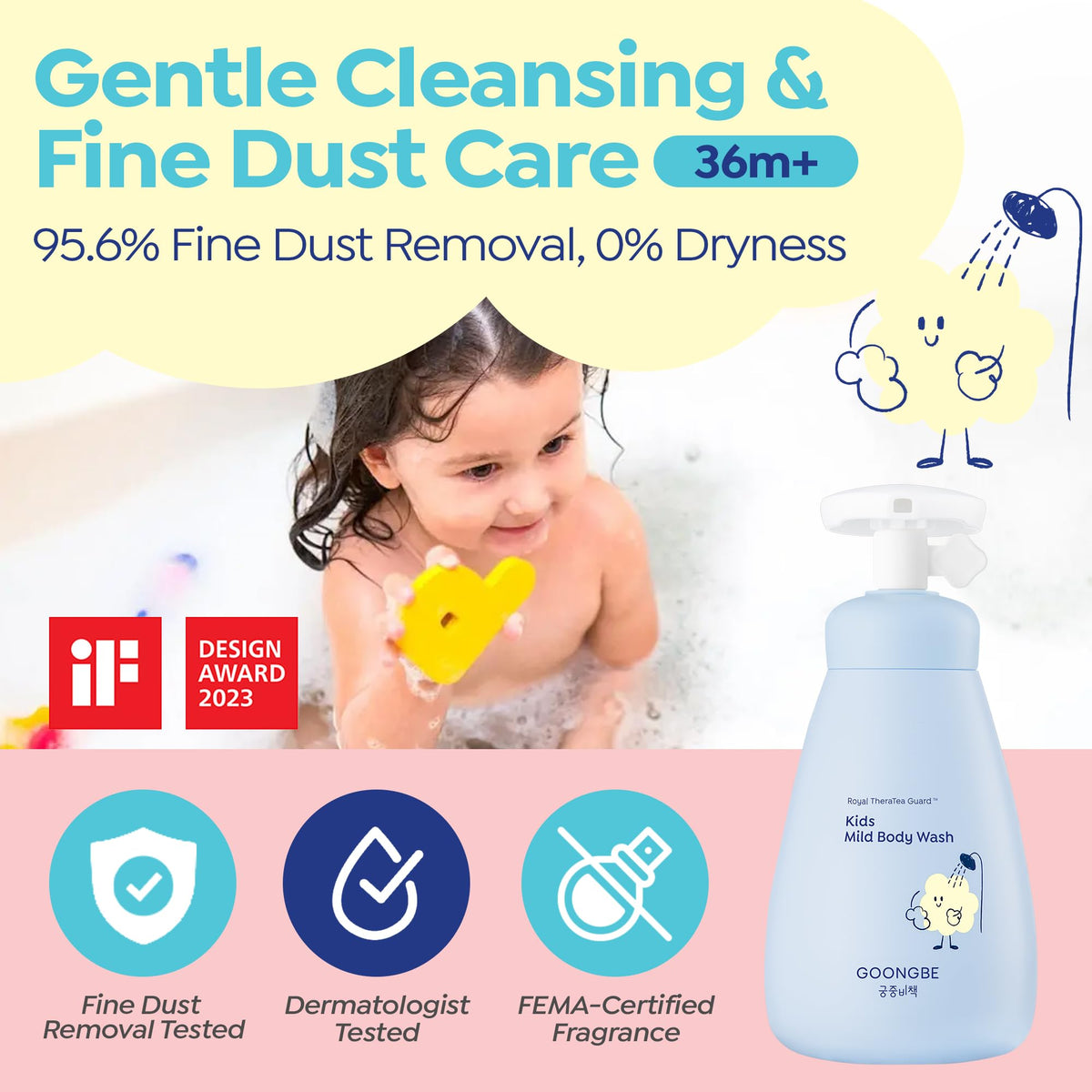 GOONGBE foam close-up texture demonstrating gentle cleansing bubbles