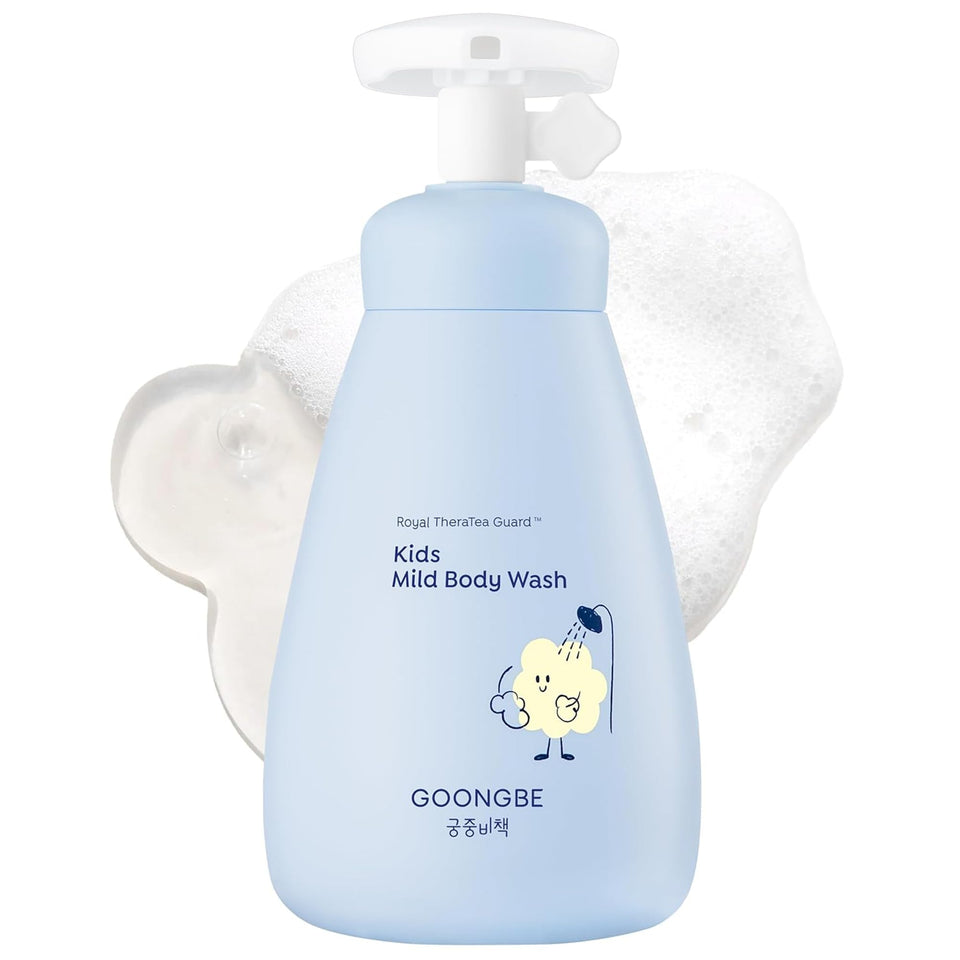 GOONGBE front pump bottle showing packaging and easy-dispense benefit