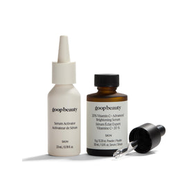 goop front packaging showing bottle and box with clear benefits