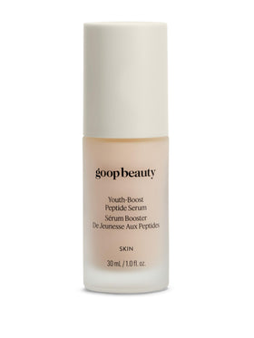 goop front shot of serum bottle showing sleek packaging and anti-aging benefit