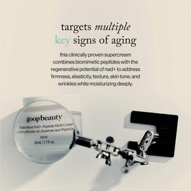 goop label closeup focusing on ingredient list and formulation transparency benefit