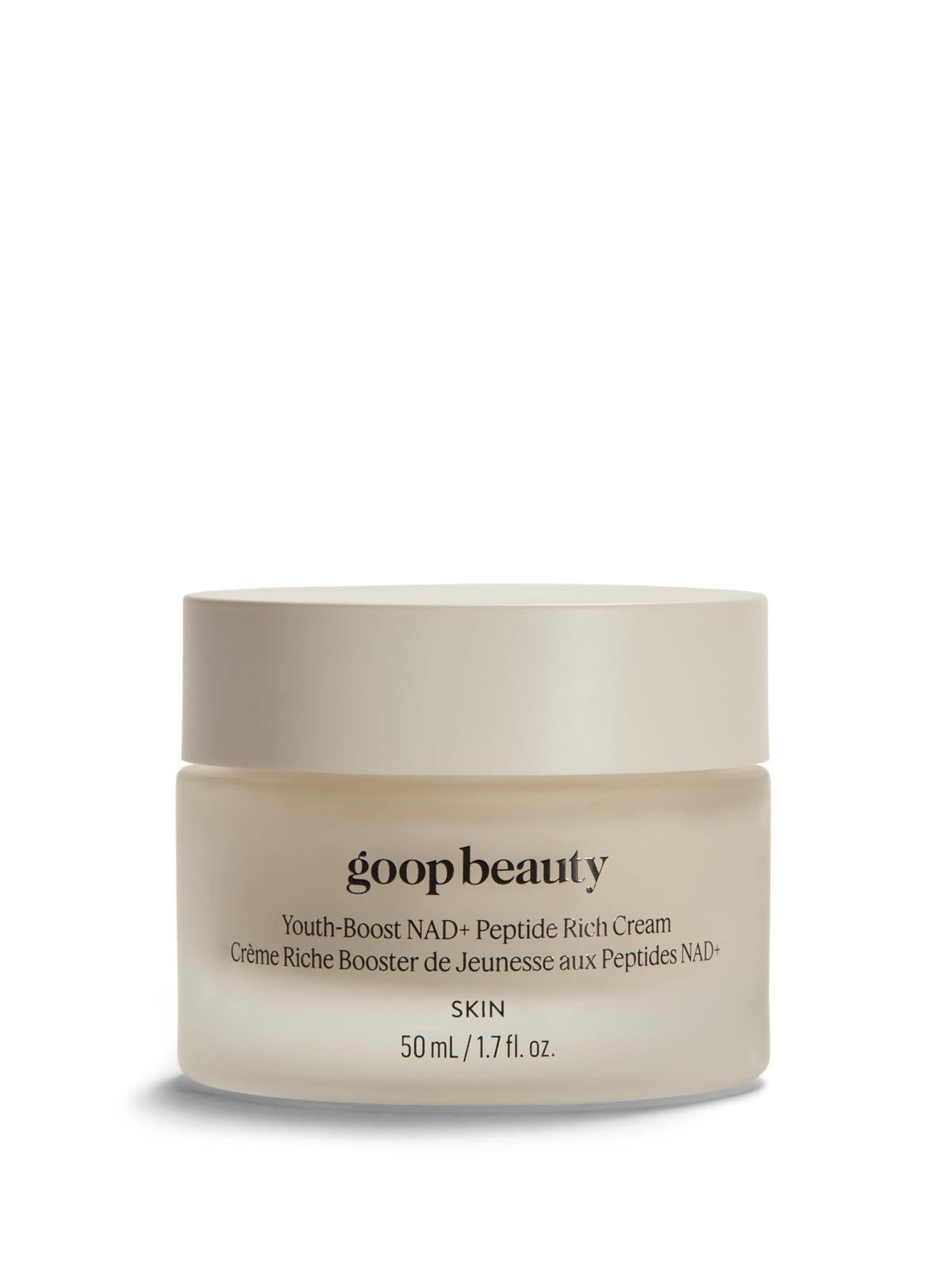 goop jar front packaging showing premium branding and clear product name benefiting skin renewal