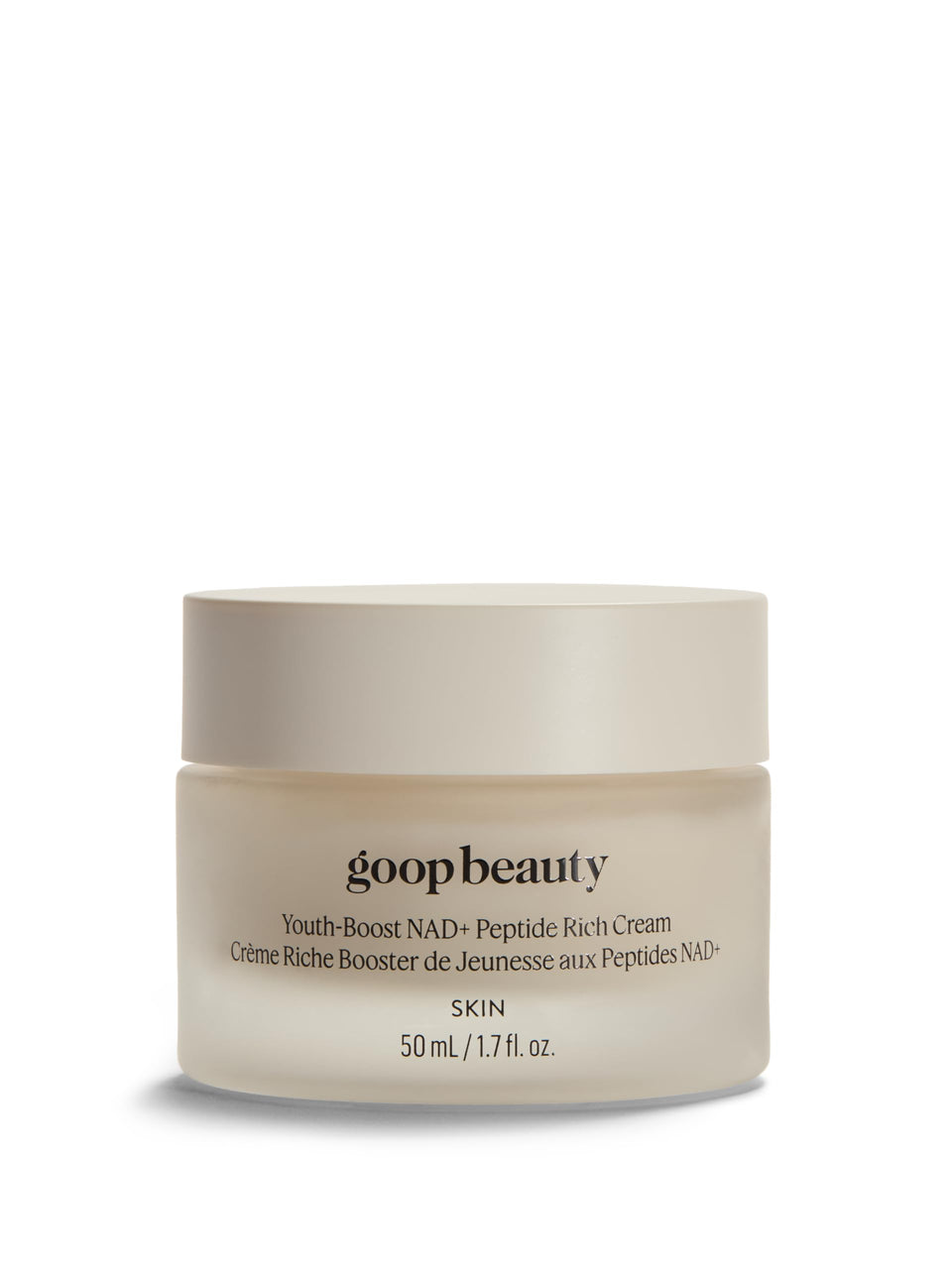 goop jar front packaging showing premium branding and clear product name benefiting skin renewal