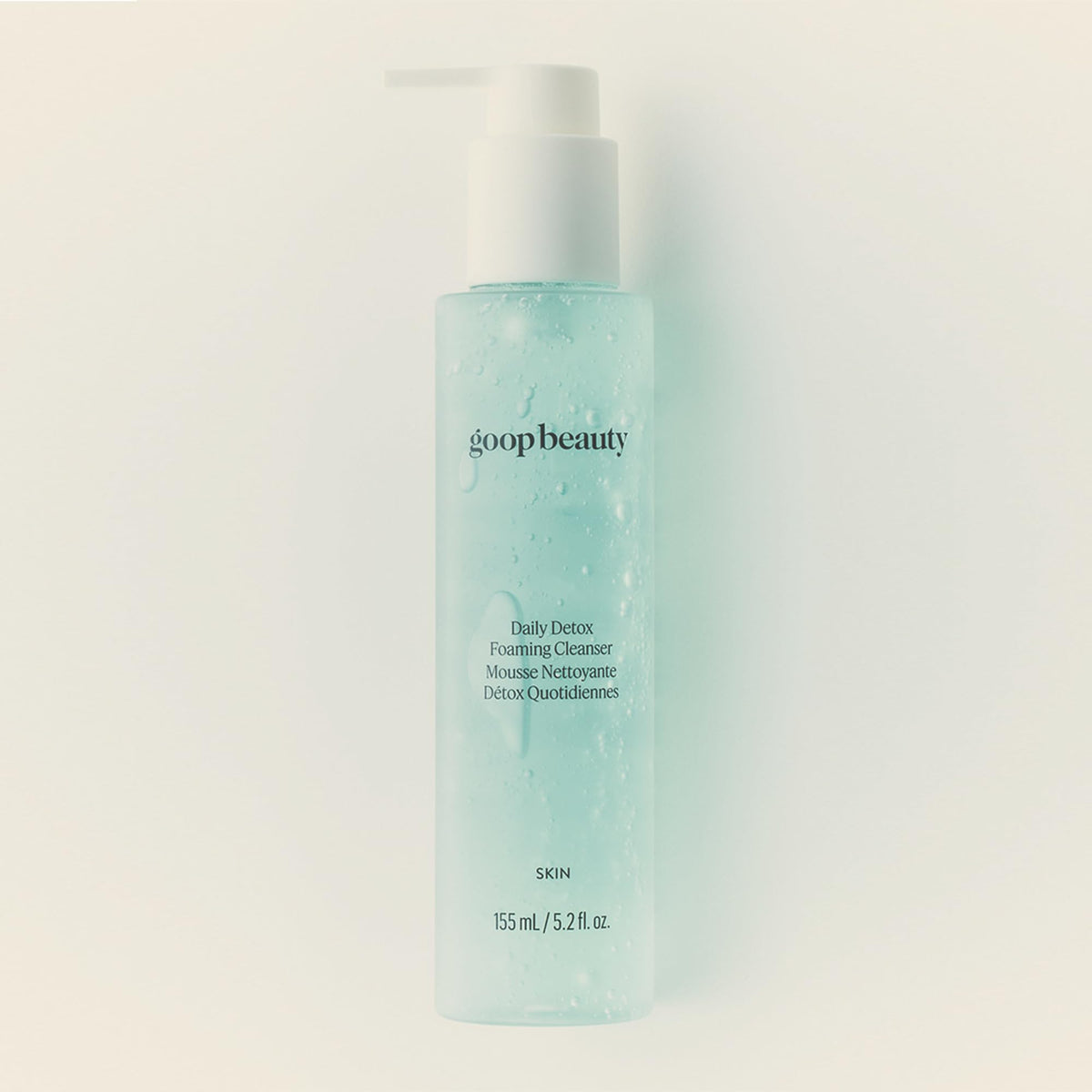 goop bottle staged on bathroom counter suggesting daily routine freshness