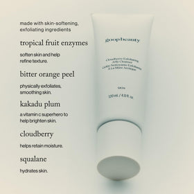 goop cleanser jelly texture close-up revealing fine exfoliating particles