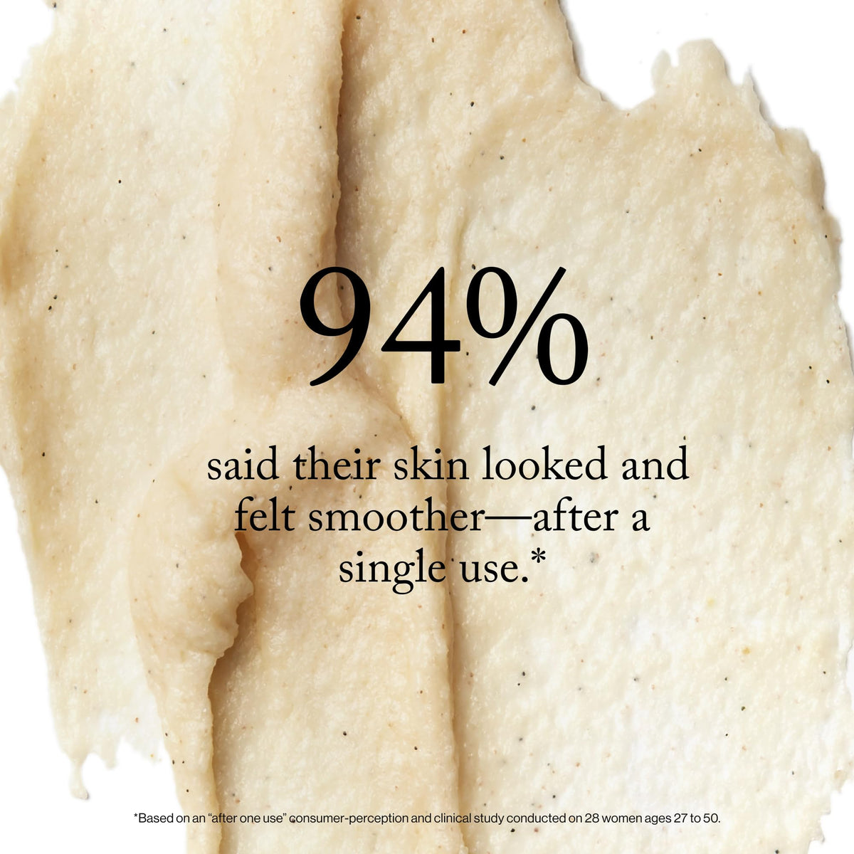goop exfoliator being massaged on cheek for smoother texture