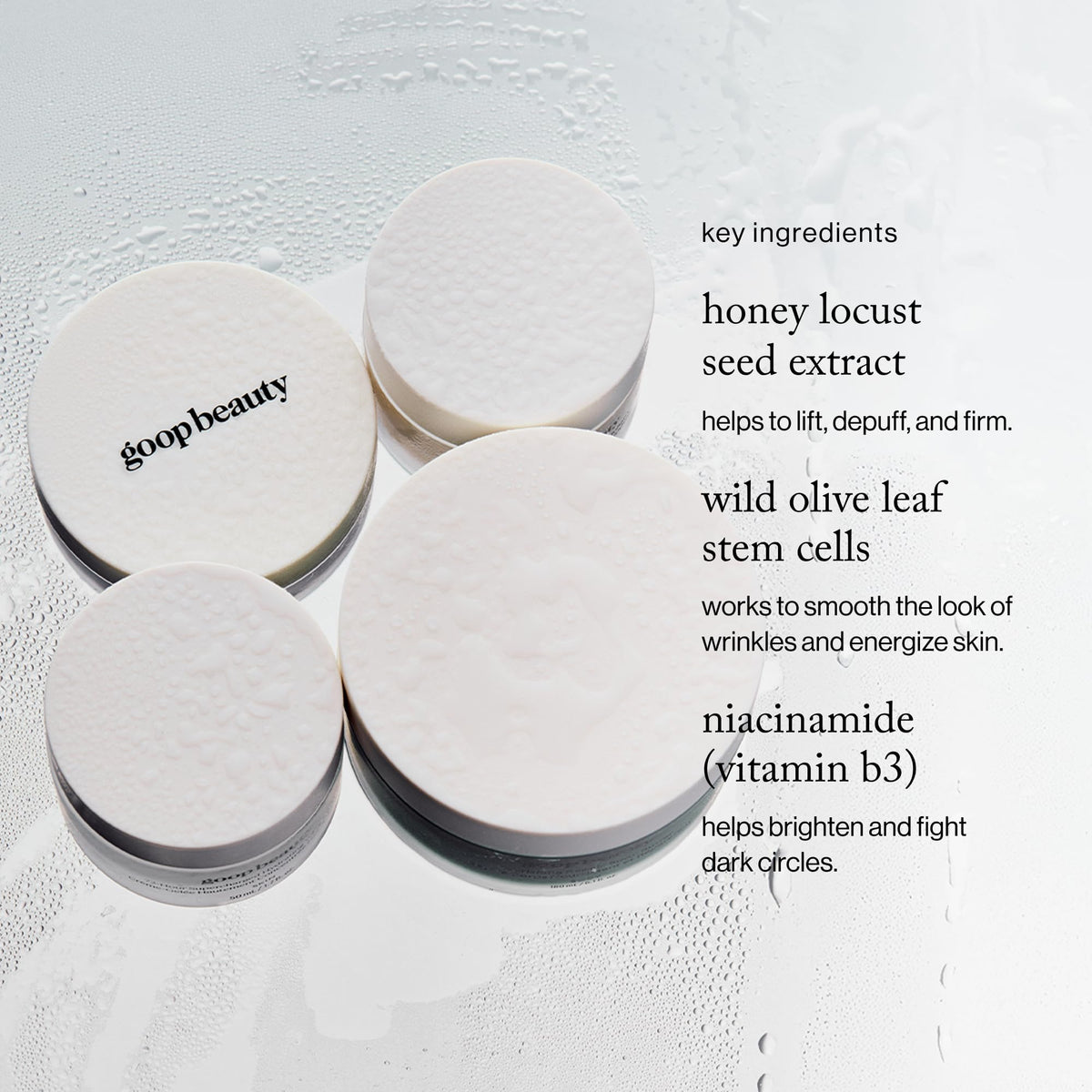 goop serum droplet on finger highlighting concentrated hydration