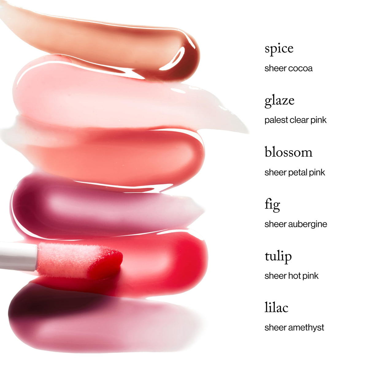 goop Hydra-Barrier Gel Gloss tube of Glaze pale clear pink highlighting sheer color and sheen