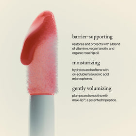 goop Hydra-Barrier Gel Gloss texture swipe on skin showing glossy finish and hydrating gel