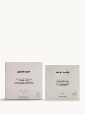 goop lifestyle on bathroom counter, suggests simple nighttime skincare ritual