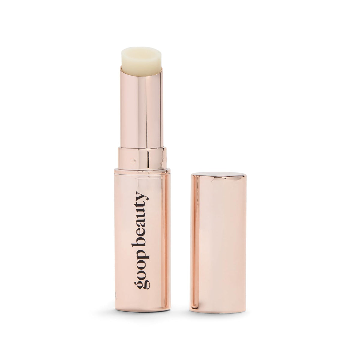 goop lip balm front packaging showing compact tube and branding, suggests premium care