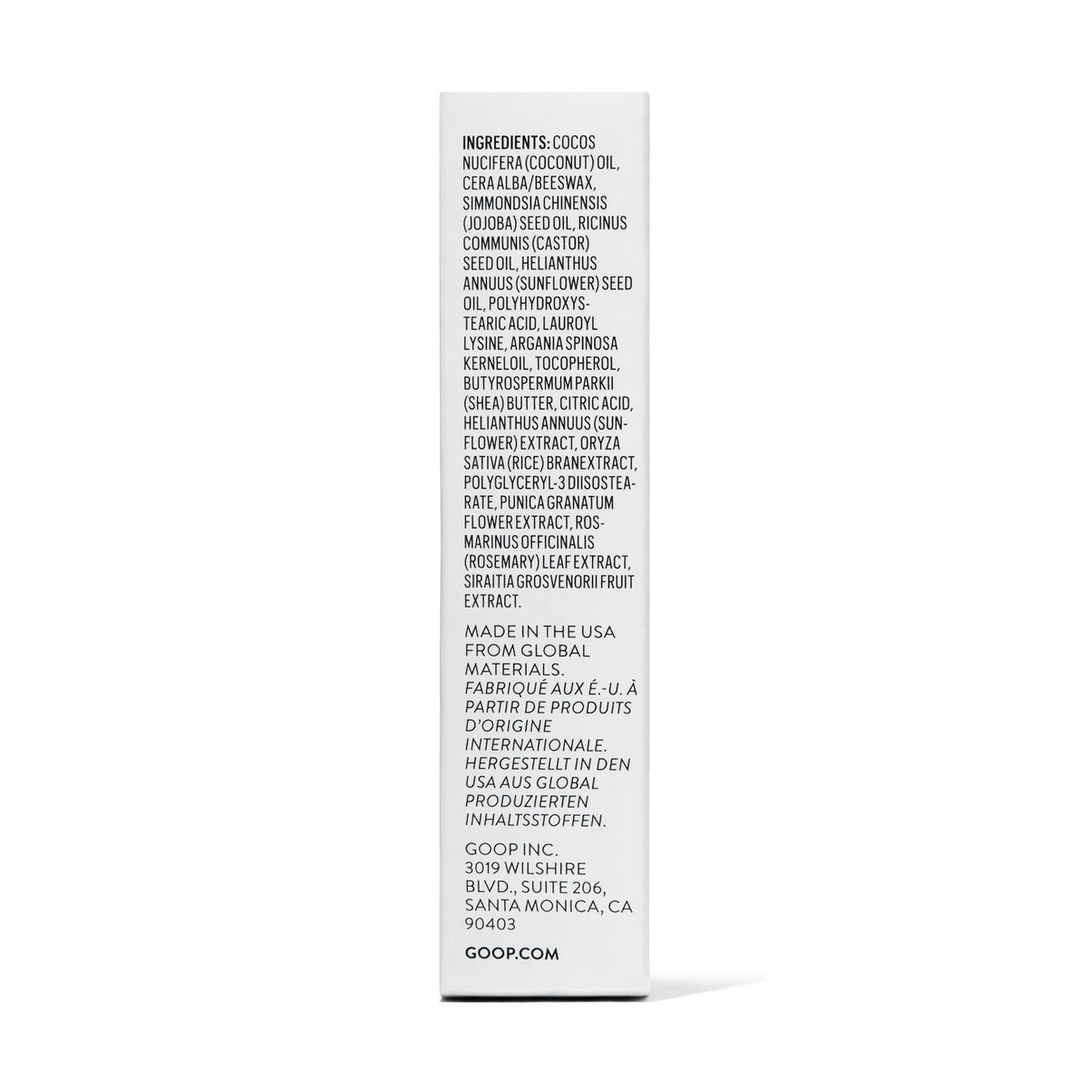 goop lip balm lifestyle outdoors on hand demonstrating protective hydration in cold weather