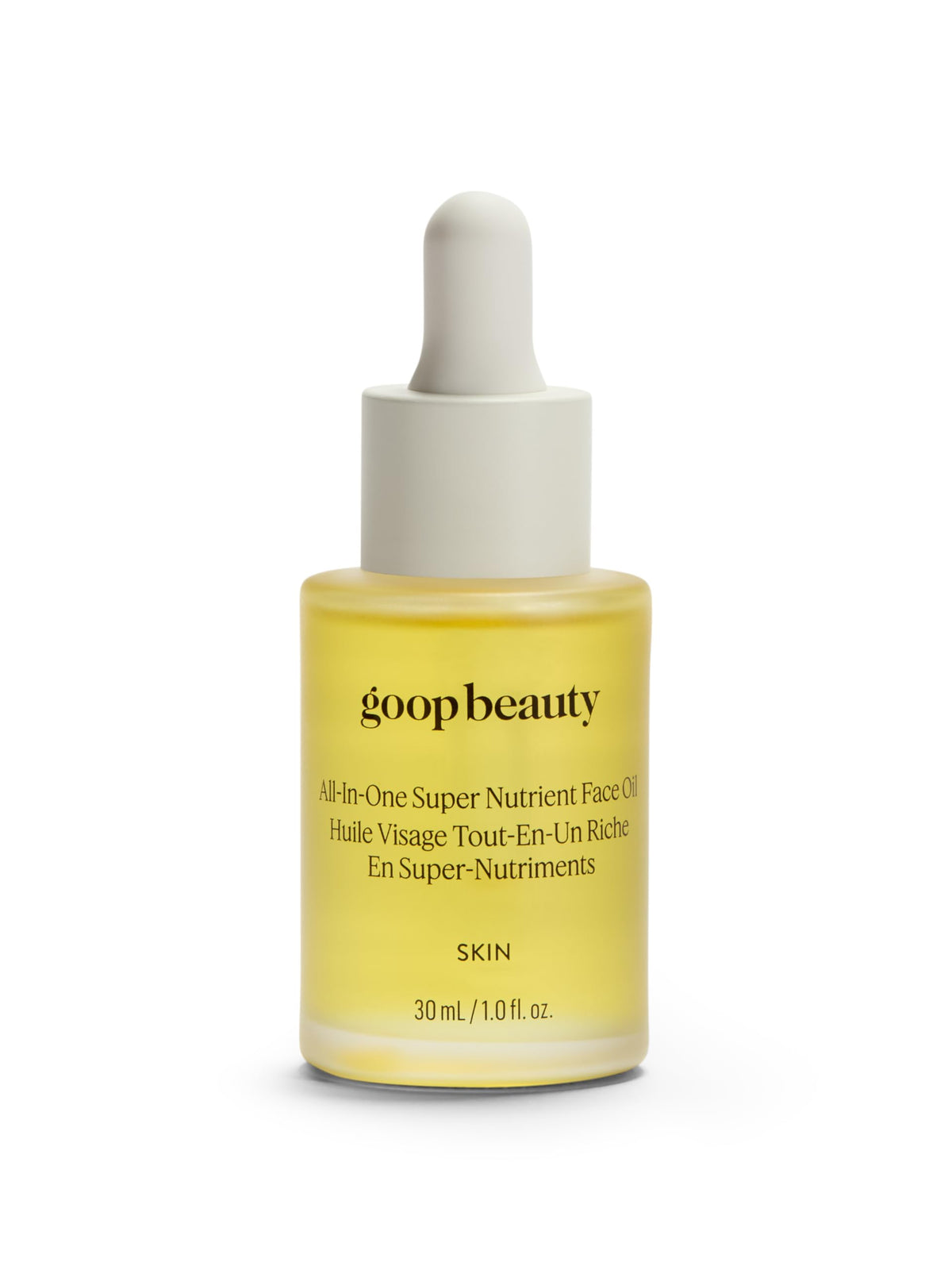 goop front bottle showing sleek packaging and nourishing benefits