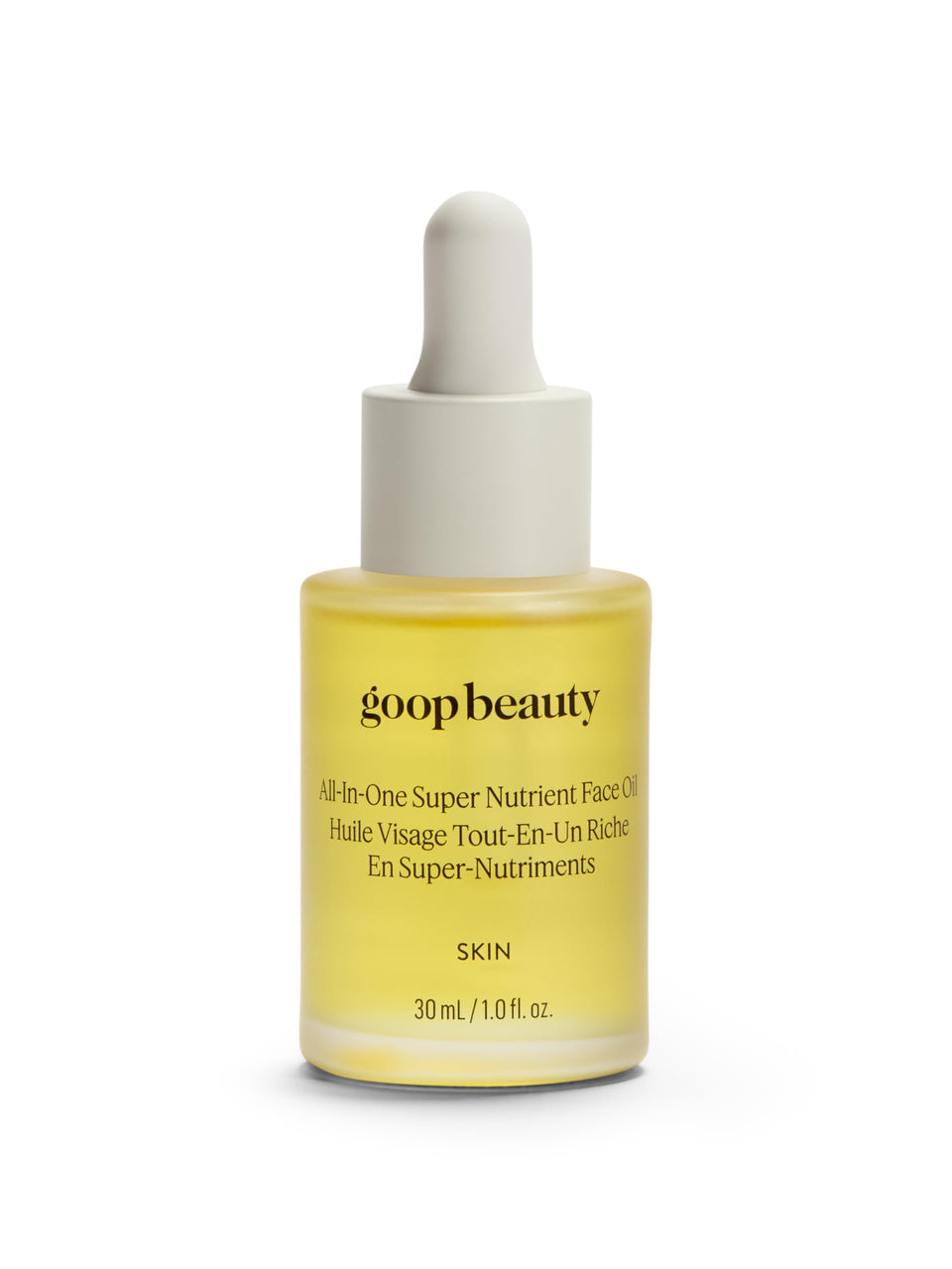 goop front bottle showing sleek packaging and nourishing benefits