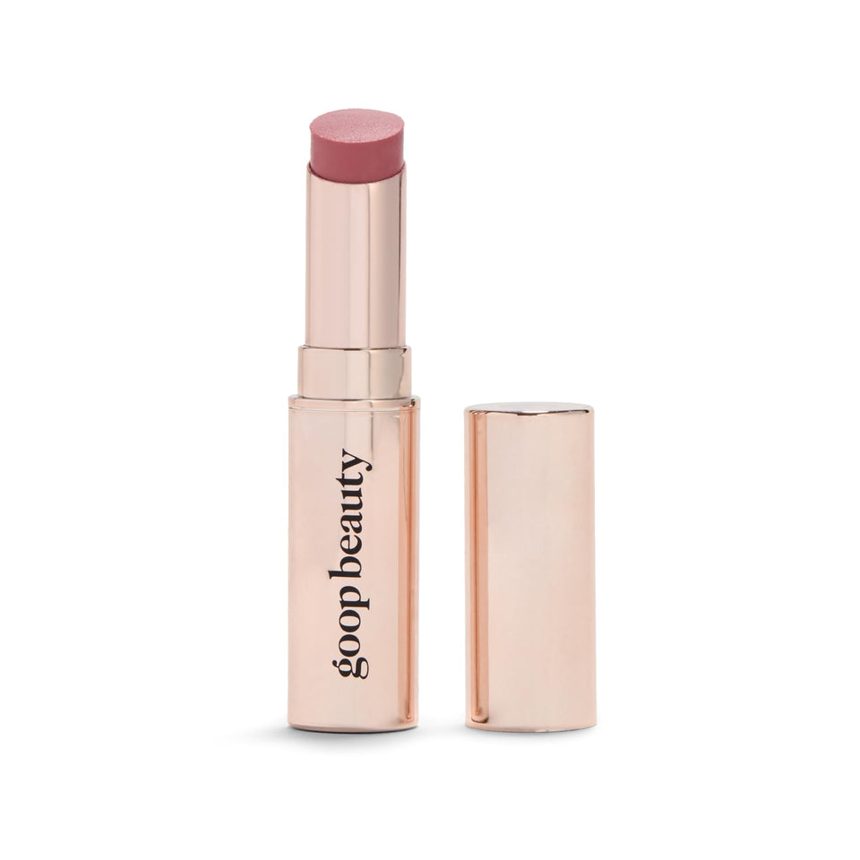 goop tinted lip balm front packaging showing elegant tube and shade benefit hydration