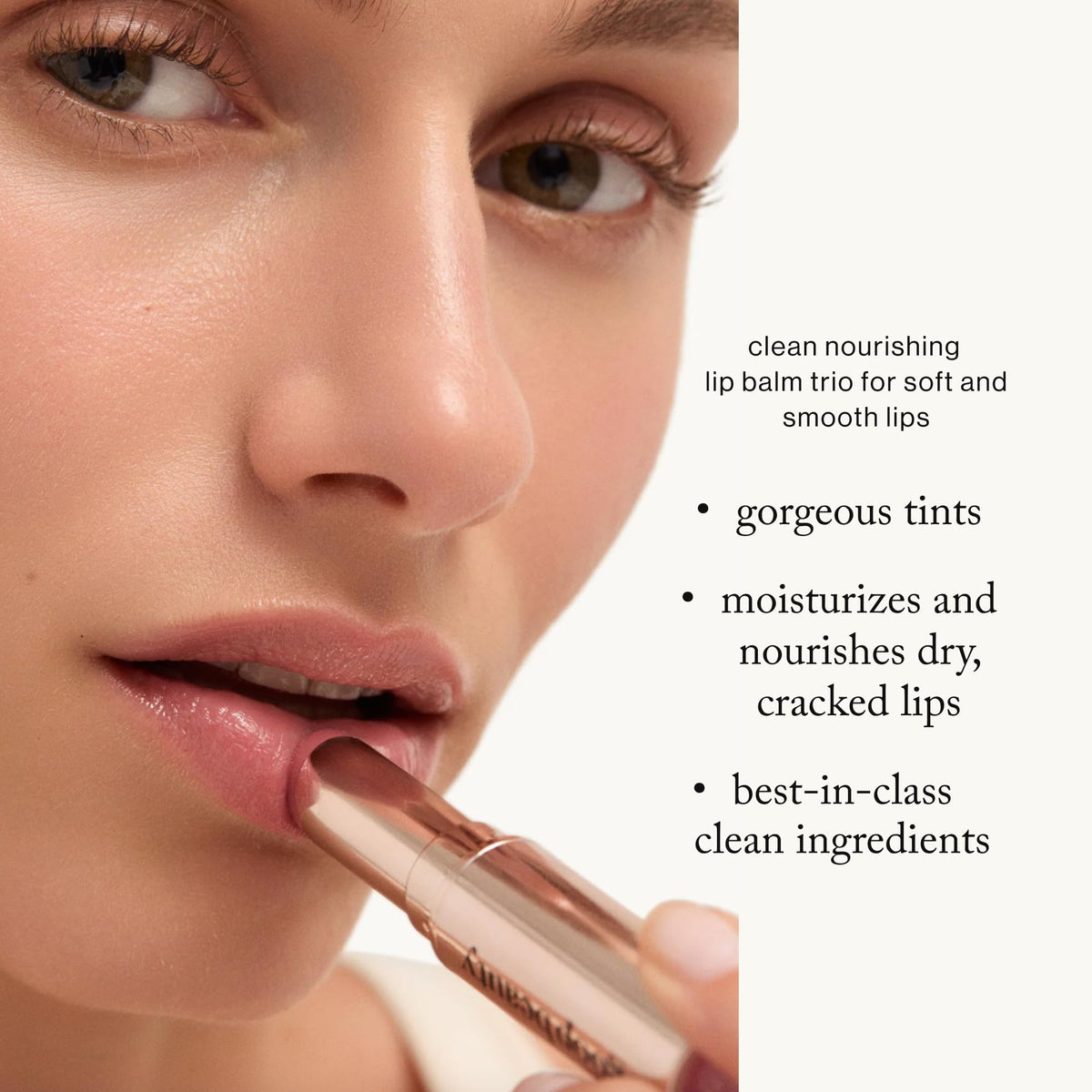 goop tinted lip balm texture closeup creamy glide that visibly smooths lips