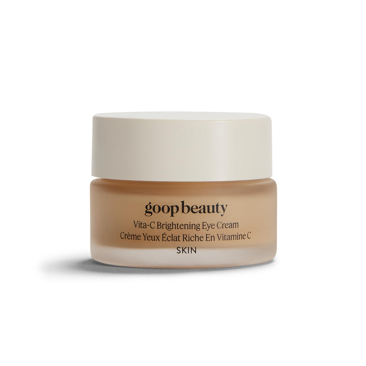 goop Vitamin C Eye Cream front jar showing compact packaging and brightening benefit