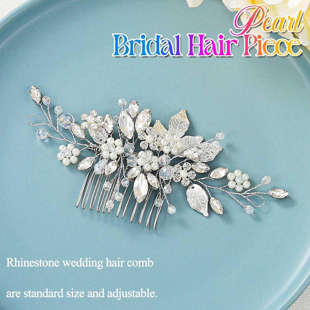 GORAIS comb placed in bridal updo adding secure decorative shimmer for photos