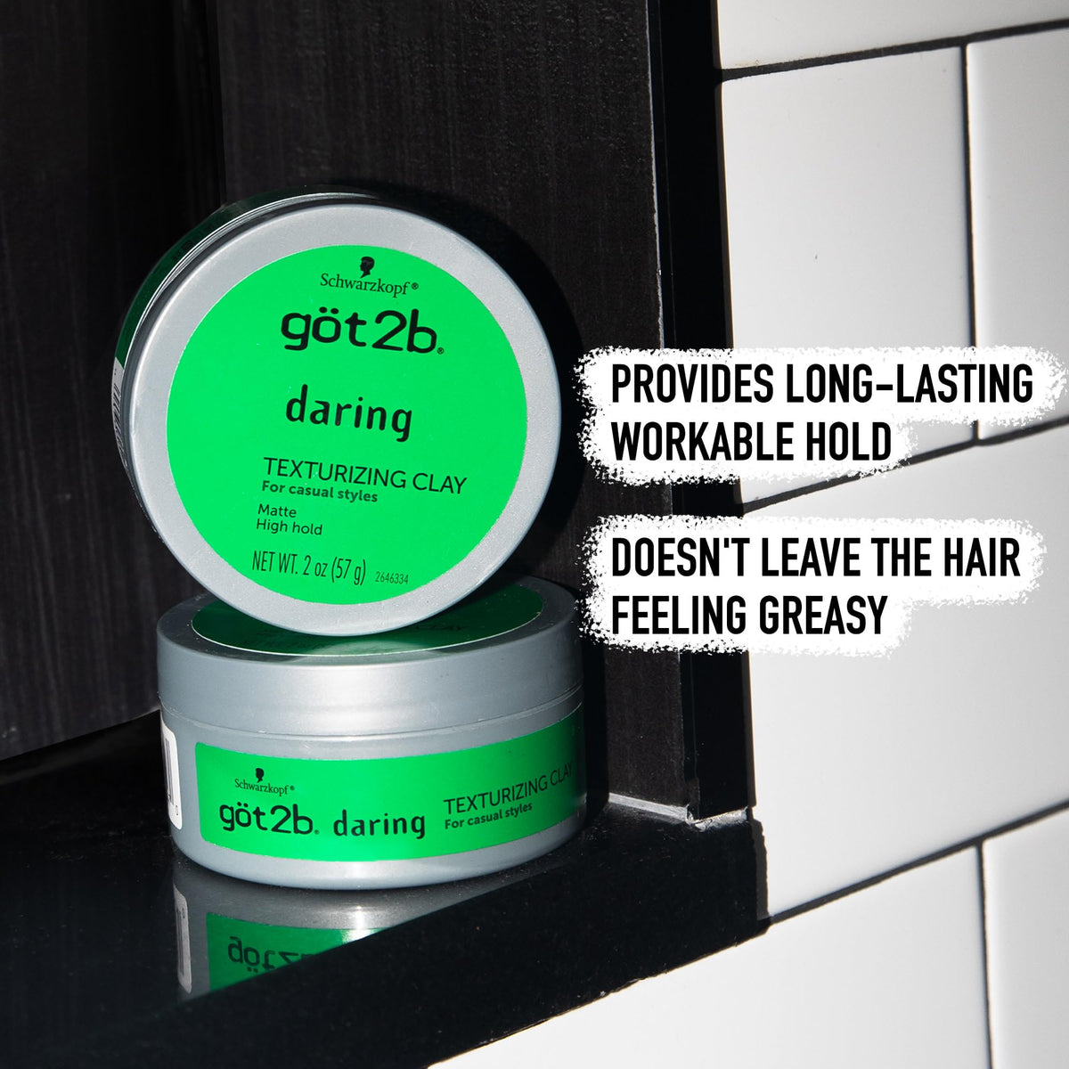got2b close-up matte finish on hair showing low-shine texture benefit natural look