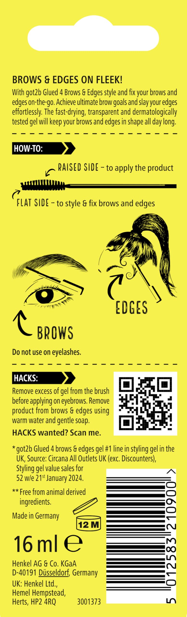 Got2B dual-sided fiber brush close-up offering precise brow control