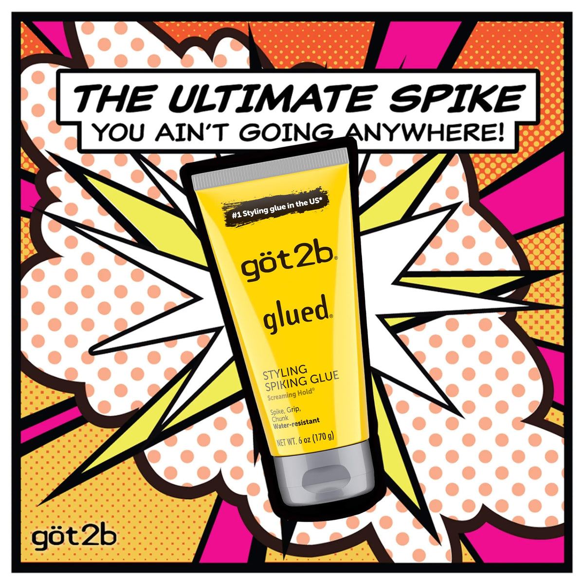 Got2B Glued unscented label close-up highlighting fragrance-free advantage