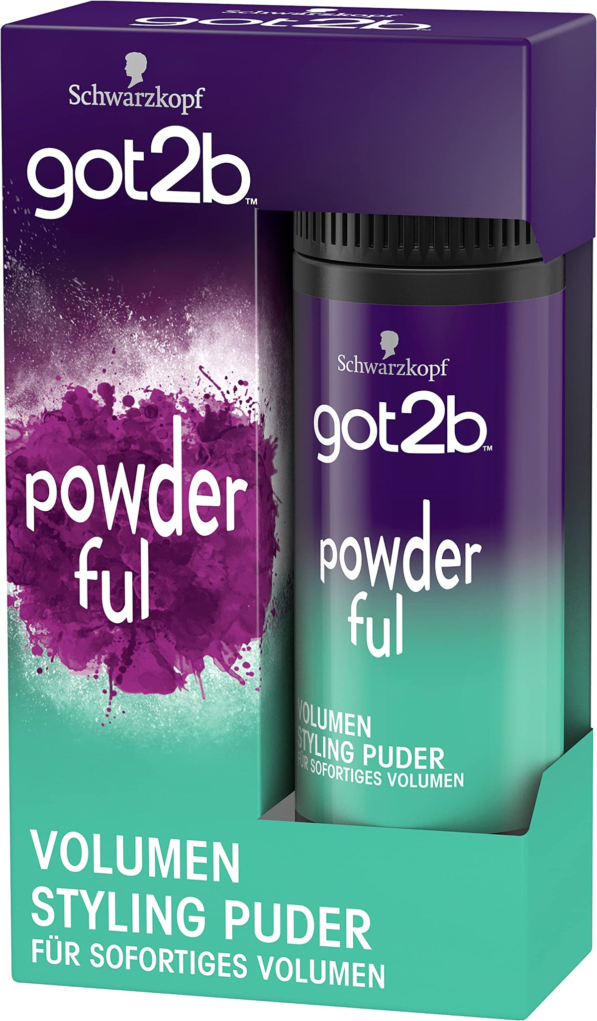 Got2B POWDER'ful front view showing compact 10g pot and label for quick identification