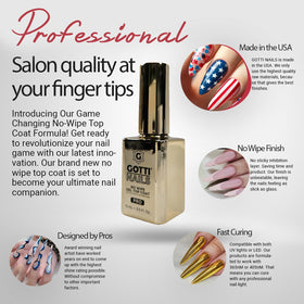 Gotti Nails on manicured hand in salon setting showing durable glossy finish and polished look