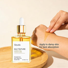 gouda oil texture drop close-up demonstrating silky absorption
