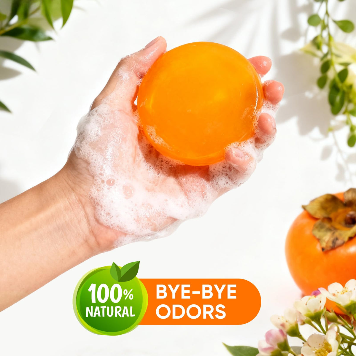 GPP persimmon soap in family bathroom scene showing gentle suitability