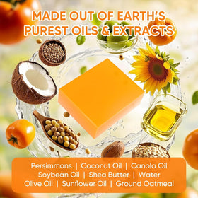 GPP ingredients display with persimmon and oils highlighting natural formulation