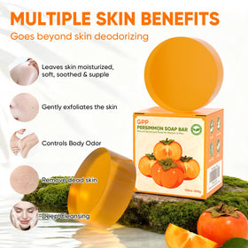 GPP persimmon soap lathered in hand showing effective cleansing