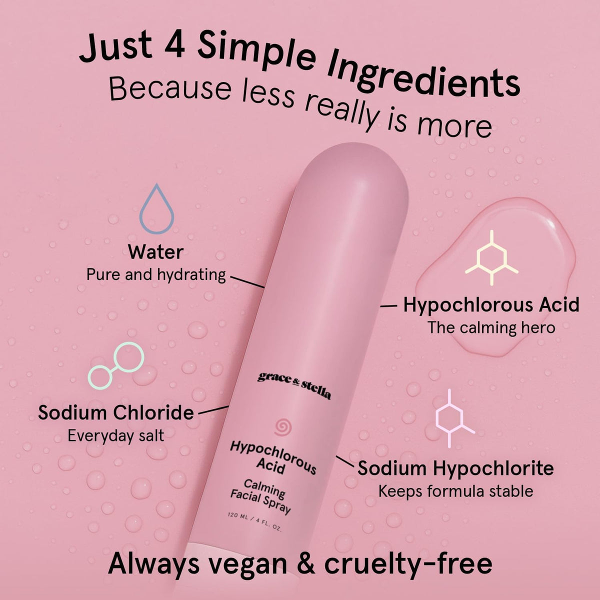 grace & stella application to back acne area demonstrating targeted calming use