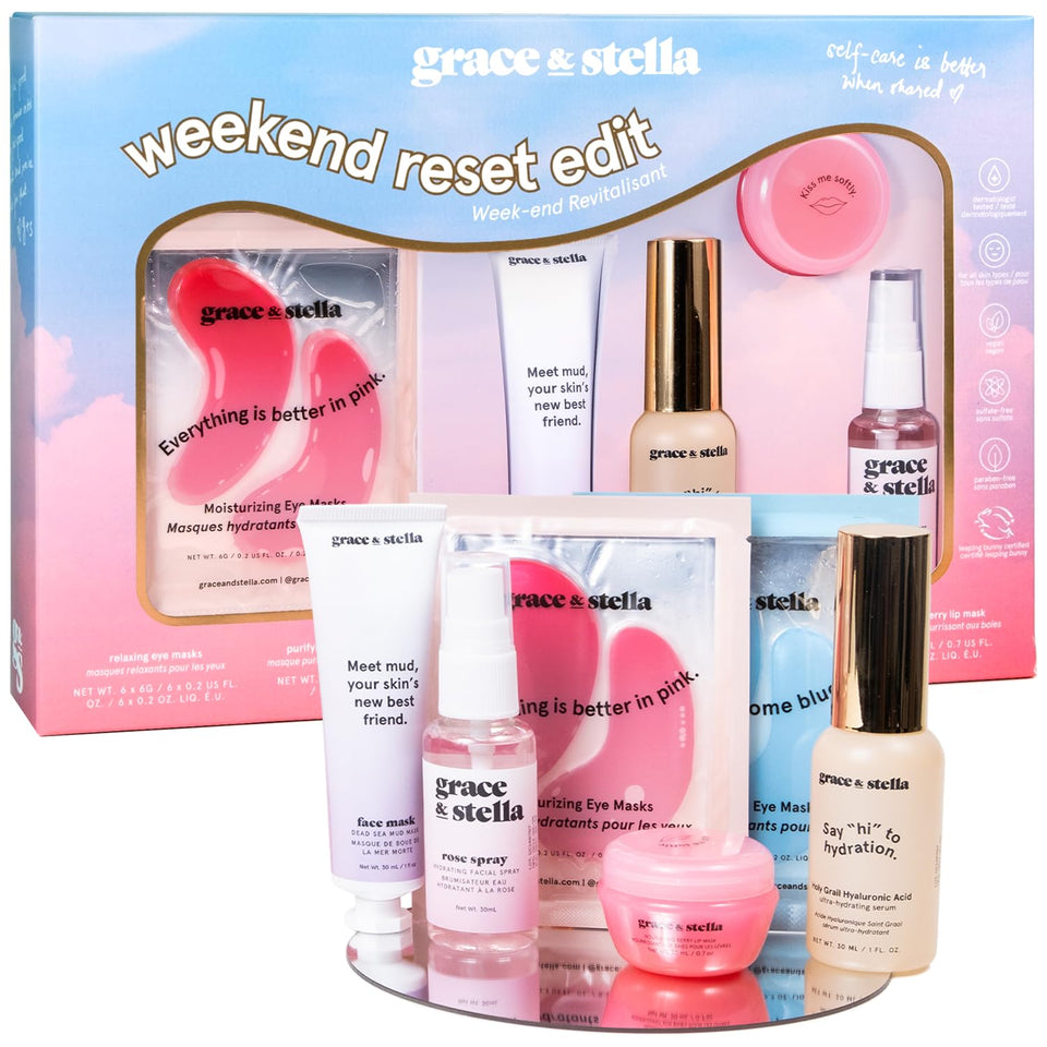 grace & stella colorful gift box front view showing set contents and gifting appeal