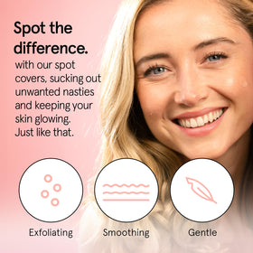 grace & stella clear pimple patches close-up highlighting invisible coverage and protection