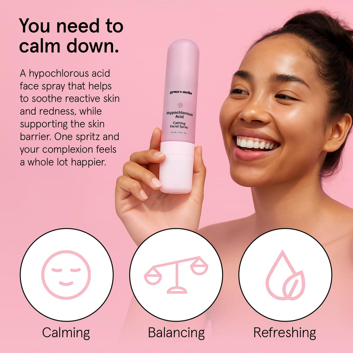 grace & stella fine mist close-up demonstrating lightweight cooling effect