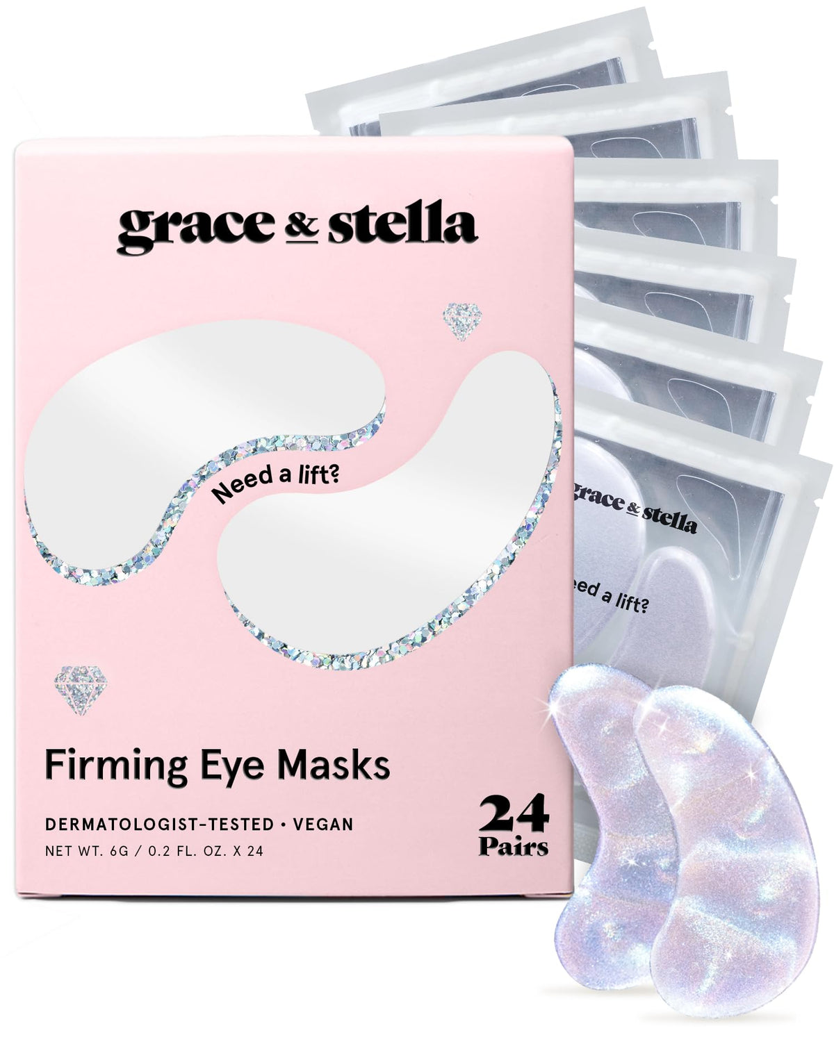 grace & stella front box showing 24 pairs and product benefits