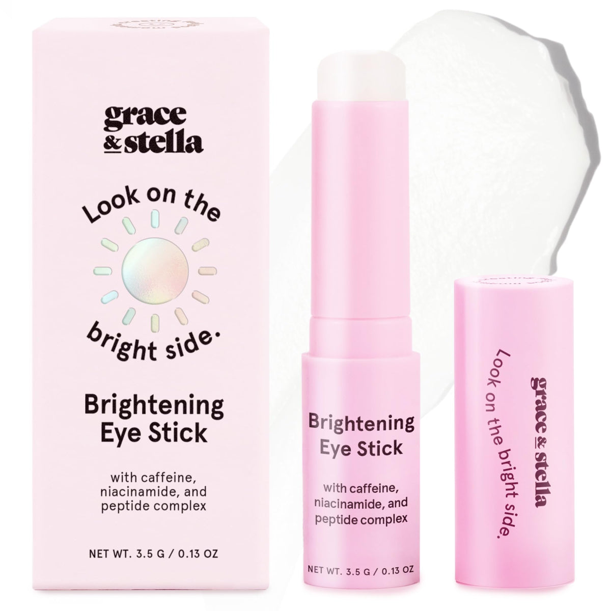 grace & stella front packaging showing compact eye brightener stick for travel