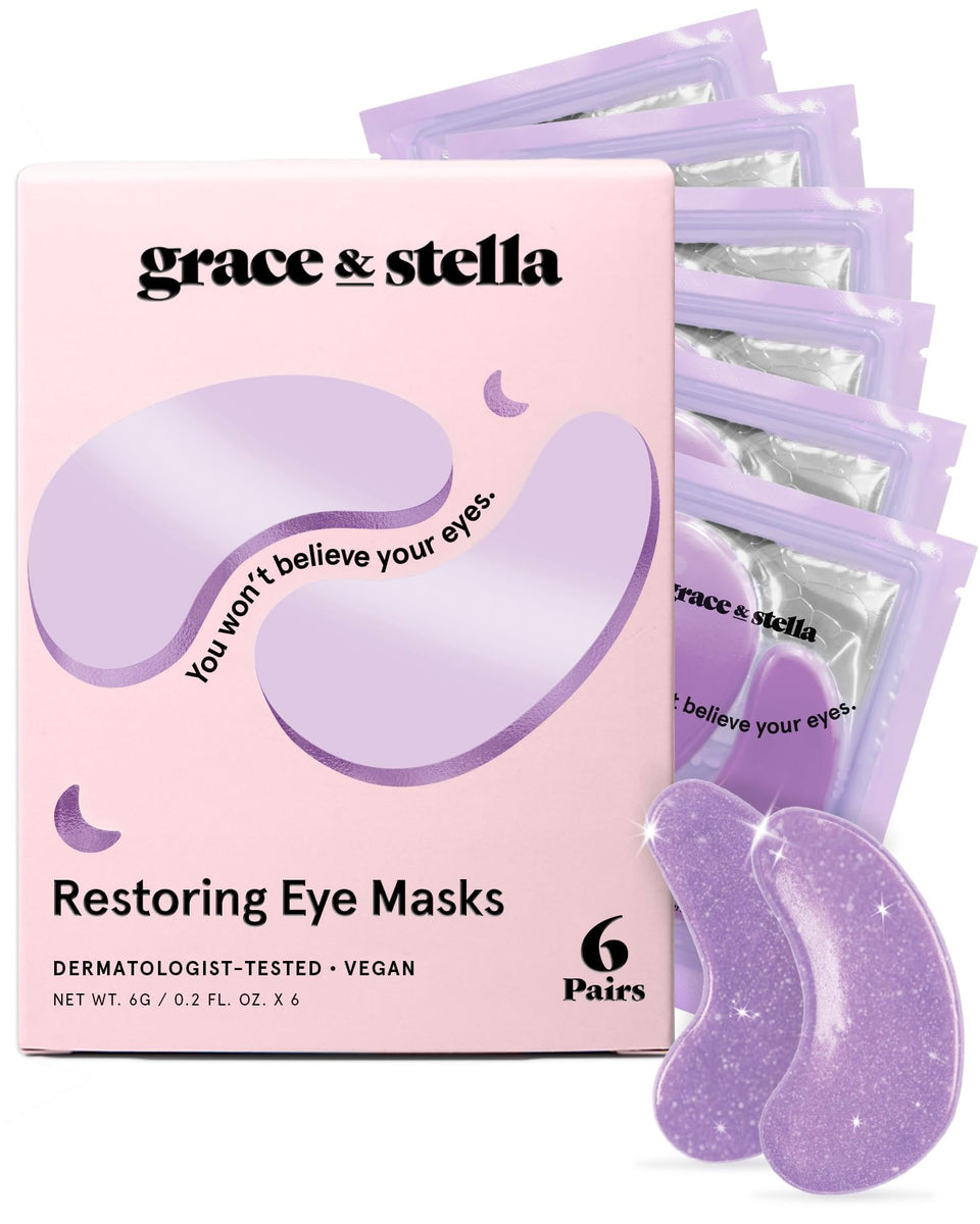 grace & stella purple sachet front showing six pairs and benefits